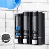 3 Chamber Shower Soap Dispenser Liquid Soap Dispenser Wall Mounted for Shampoo Conditioner Body Wash V1192-AZ-W-24394
