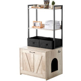 VEVOR Cat Litter Box Enclosure Litter Box Furniture Hidden 2 Shelves & 2 Baskets V952-XHSCBBSNJSMSD53UMV0