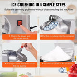 Ices Machine, 220lbs Per Hour Electric Snow Cone Maker with 4 Blades, 300W Electric Ice V952-SBJBXS220300WSNSVV3