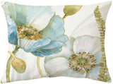 4 Pack Outdoor Cushion Cover, Waterproof Yellow and Blue Flowers Pattern Sofa Pillowcase for Patio V1237-ZY-528-007