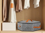 Cowboy Hat Storage Box, Collapsible Felt Hat Organizer with Handles Clear Window, Gray 17 x 10 In V1188-MS-721-057