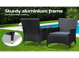 Gardeon Outdoor Dining Set 7 Piece Wicker Lounge Setting Black FF-DINING-7CLS-BK-ABC