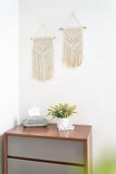 2 Pack Macrame Wall Hanging Boho Woven Tapestry with Wooden Dowel for Bedroom Living Room Decor, V1237-ZY-917-138