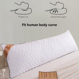 1 Meter Long Quilted Bolster Pillow Soft Polyester Body Pillow for Sofa & Bed 100x48cm White V1192-AZ-W-19710