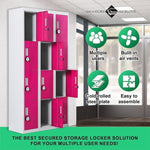 12-Door Locker for Office Gym Shed School Home Storage - 4-Digit Combination Lock V63-838921