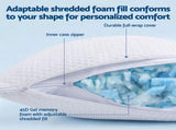ROOMSENSE Cooling Memory Foam Pillow 2 Pack, Anti-Flattening Bed Pillows for Hot Sleepers, XFKF-PL-1169R-WHX2