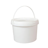 Bulk 10x 5L Plastic Buckets + Lids - Empty White With Handle - Large Food Pail V238-SUPDZ-21934187380816