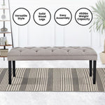 Cate Button-Tufted Upholstered Bench by Sarantino - Light Grey BCH-438-LGY