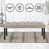 Cate Button-Tufted Upholstered Bench by Sarantino - Light Grey BCH-438-LGY