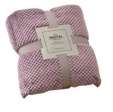 200 x 230cm Mauve Pineapple Grid Plush Sofa Blanket - Soft Thick Flannel Jacquard Throw, Fade V888-ELOSUNG55497-2