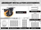 Caster Wheels, 127 mm Swivel Plate Casters, Set of 4, with Security A/B Locking No Noise PVC Wheels, V952-PBJLCSJAZ4J4XPOVCV0