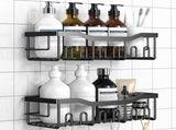 2 Pack Adhesive Shower Caddies, No-Drill Rustproof Bathroom Storage Organisers for Shampoo, V1189-LC-AMZ-00246