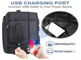 Black Expandable 17-Inch Laptop Travel Backpack with USB Port - Durable TSA Friendly Carry-on V888-ELOSUNG45061