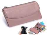 Unisex Pebble Leather Wallet, Small Wallets for Women, Women's Genuine Leather Coin Purse with V1366-AZ2-W-11389