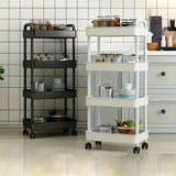 Four-Tier Rolling Cosmetics Storage Rack - Made of durable plastic, equipped with 360-degree swivel V1106-DCSNJ006