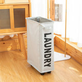 Foldable Laundry Basket Oxford Cloth Easy Install Storage Basket with Mesh Pulleys White V1294-YM0717-3112220061011