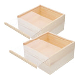 2Pcs Wooden Storage Container with Transparent Acrylic Lid Sliding Cover for Small Items V1369-AZ3-W-18325