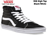 VANS SK8 Hi Casual Shoes High Top Canvas Skateboard Sneakers Old Skool - Black/White V563-VN000D5IB8CBLK-US4