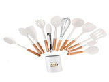 12Pcs Silicone Cooking Utensil Set White Nordic Minimalist Style NonStickware Kit for V1294-YM0714-3118210264611