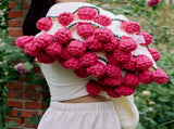 Hand-Crocheted Rose Round Blanket A versatile romantic gift that brightens everyday warmth. V1232-MGHT013