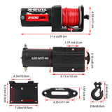 X-BULL 2500LBS Electric Winch 12V Winch Synthetic Rope 15.2M ATV Winch Kit Boat Winch Trailer V211-AUEB-AXEW022S