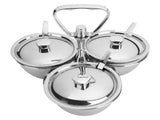 Spice Rack Kitchen Stainless Steel Seasoning Pots Condiment Set Rotating Spice Rack V1294-YM0721-3118210017111