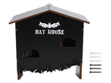 Bat House for Outdoor 3 Chamber Weather Proof Wooden Bat Shelter Box for Garden Patio Backyard V1294-YM0901-3111250152011
