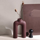 Tubular Letter Vase Set Modern Ceramic Decor for Living Room, Dining Table & TV Stand V1107-CS-ZMGXHP