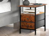 Levede Bedside Table Side Table 2 Drawers Cabinet Brown NI1073-BR-AU