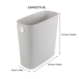 2Pcs Narrow Plastic Garbage Can Grey Multipurpose Use for Home Kitchen Bedroom V1369-AZ3-W-18207