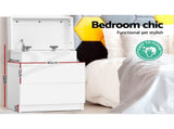 Artiss 2X Bedside Table 2 Drawers Lift-up Storage White FURNI-O-BS-02-WHX2