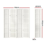 Artiss 4 Panel Room Divider Screen 176x179cm Nova White RD-7001-4P-WH