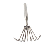 Stainless Steel Hand Rake Soil Tiller Small Beach Rake with Comfortable Handle 7 Sturdy Tines for V1294-YM0901-3111250158311