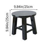 Sturdy Solid Wood Stool, Compact Round Design, Waterproof Finish for Easy Cleaning, Ideal for V1370-AZ4-13736