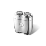 Silver Portable Twin-Head Electric Shaver - Compact Rechargeable Razor for Men V888-ELOSUNG16332