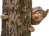 Garden Elf Tree Hugger Polyresin Tree Sculpture Garden Peeker Yard Art for Home Decoration V1294-YM0721-10113066