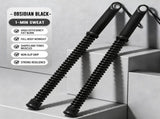 No Cord Spring Battle Rope, 2.18 Lbs A Pair, 16.93in Black, Indoor Outdoor Arm & Muscle Fitness V1221-XM-LB2707-GM107
