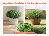 Artificial Topiary Boxwood Trees with Ground Spike, 2 Set 559mm Faux Shrubs & Bushes Potted Plants, V952-DDMJCRGXJHYMH3FA0001V0