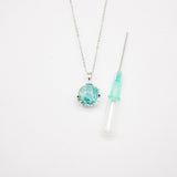 Gift Box - Aroma Necklace White Gold - Planet Celestial Aqua Purify Oil Blend V760-GBAJ - 1