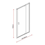 Adjustable Semi Frameless Shower Screen x 195cm Australian Safety Glass V63-828751