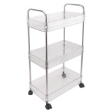 Kitchen Storage Rack Multifunctional 3 Tier Mobile Storage Cart for Bathroom Laundry Room Narrow V1294-YM0710-3112230072111