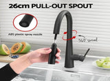 Cefito Kitchen Mixer Tap Pull Out Round 2 Mode Sink Basin Faucet Swivel WELS Black TAP-A-82H52-BK
