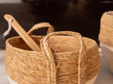 3 Piece Cotton Rope Stripe Carry Handles Storage Baskets Set V915-MB0053