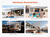 Concession Window 1524x915 mm, Aluminum Alloy Service Window for Food Truck, Up to 85 Degrees Stand V952-SCFWCK6036YCSVAAR001V0