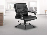 PU Leather Office Chair Ergonomic Executive Swivel Desk Chair with Padded Seat in Black V63-774965
