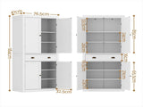 Artiss 2x Buffet Sideboard Cabinet 6-Tier Storage Pantry Cupboard Drawer White FUR-S-SID-03-WH-ABX2
