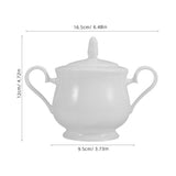 Ceramic Sugar Bowl with Lid, Stylish Kitchen and Dining Accessory, Easy to Clean, Ideal for Home, V1369-AZ3-W-12988