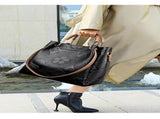 Black Elegant Embossed PU Leather Tote Bag for Women - Large Capacity Handbag with Inner Pouch V888-ELOSUNG13988