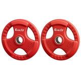 Everfit Weight Plates Standard 15kgx2 Dumbbell Barbell Plate Weight Lifting Home Gym Red FIT-K-DB-PL-SET-30KG