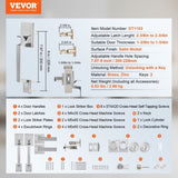 Double Door Handle Set, Satin Nickel Square Door Lever, Heavy Duty Double Front Door Handle Set with V952-SMSBDMNDSFXLP6JSTV0